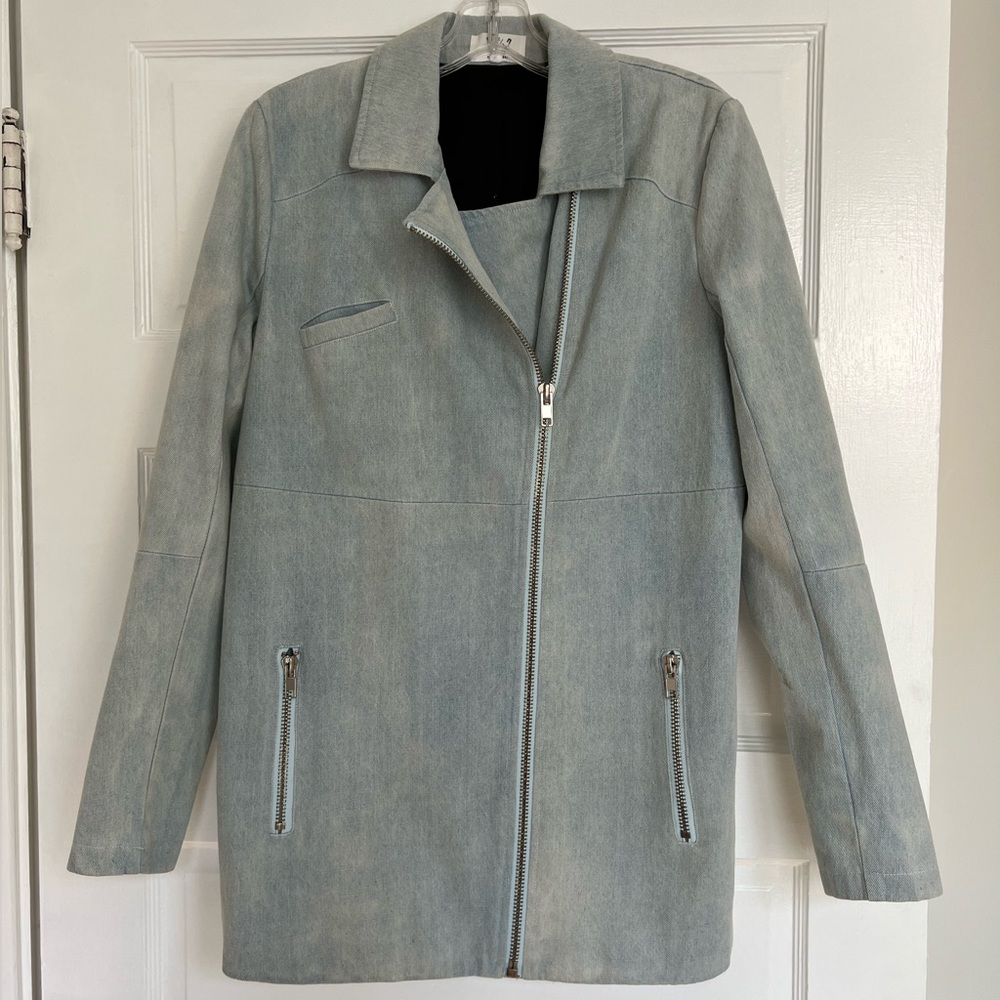 Denim trench coat
